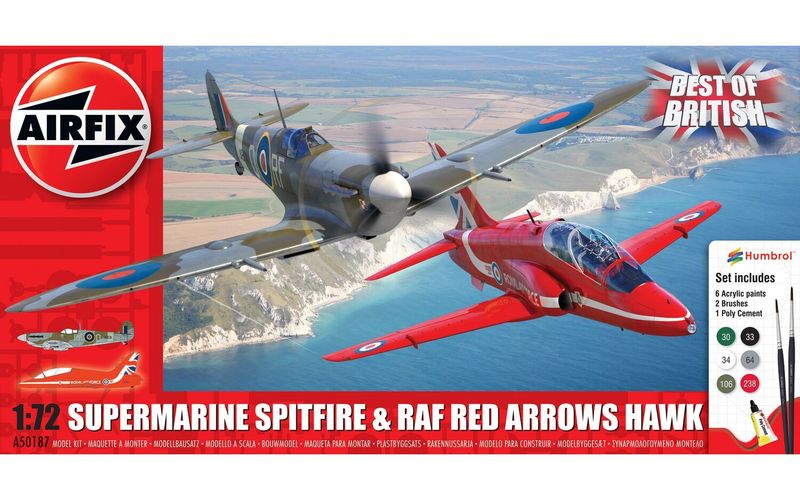 Airfix A50187 Best of British Spitfire and Hawk 1:72 Scale Plastic Model Kit Airfix A50187 Best of British Spitfire and Hawk 1:72 Scale Plastic Model Kit