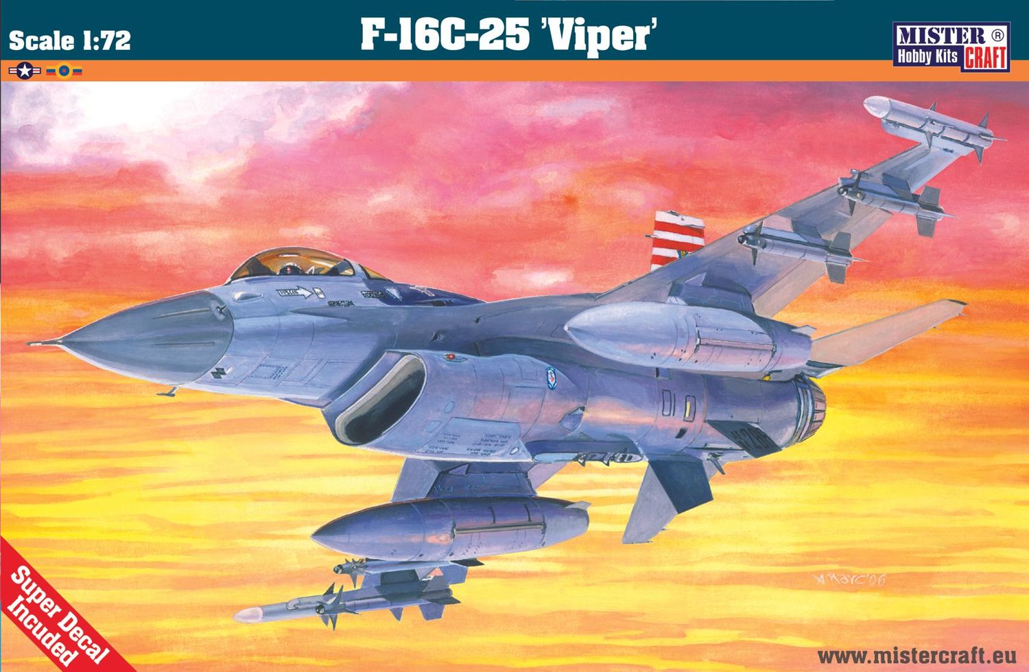 MisterCraft D64 F-16C-25 Viper 1:72 Scale Plastic Model Kit MisterCraft D64 F-16C-25 Viper 1:72 Scale Plastic Model Kit