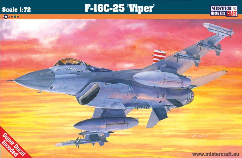MisterCraft D64 F-16C-25 Viper 1:72 Scale Plastic Model Kit MisterCraft D64 F-16C-25 Viper 1:72 Scale Plastic Model Kit