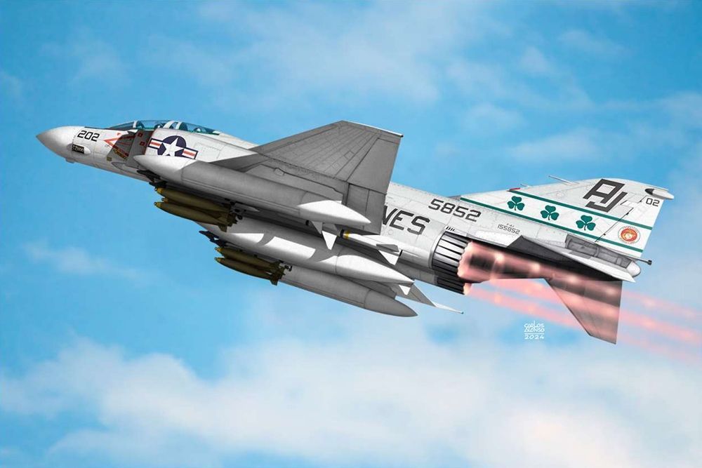 Academy 12356 US Marines F-4J Phantom II Academy 12356 US Marines F-4J Phantom II "Fighting Shamrocks" Fighter Aircraft 1/48 Scale Plastic Model Kit