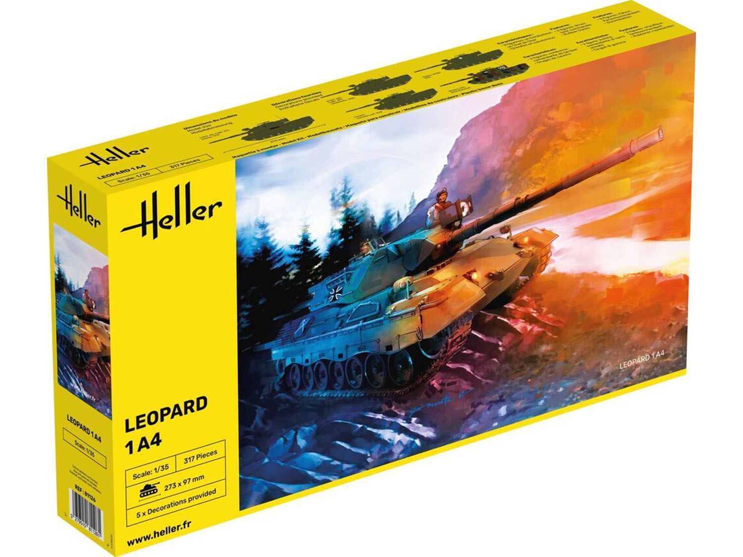 Heller 81126 German Leopard 1A4 1:35 Scale Plastic Model Kit Heller 81126 German Leopard 1A4 1:35 Scale Plastic Model Kit