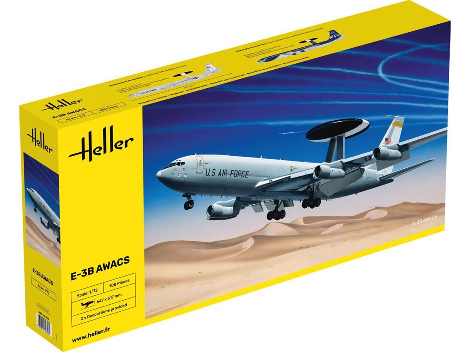 Heller 80308 US Boeing E-3B AWACS 1:72 Scale Plastic Model Kit Heller 80308 US Boeing E-3B AWACS 1:72 Scale Plastic Model Kit