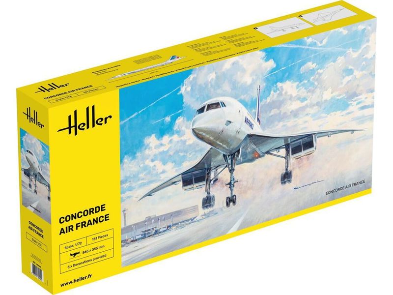 Heller 80469 Concorde Air France 1:72 Scale Plastic Model Kit Heller 80469 Concorde Air France 1:72 Scale Plastic Model Kit