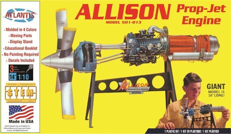 Atlantis AMCH1551 Allison Turbo Prop Engine 1/10 Scale Plastic Model Kit Atlantis AMCH1551 Allison Turbo Prop Engine 1/10 Scale Plastic Model Kit