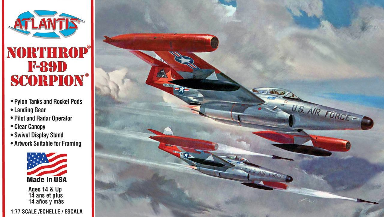 Atlantis AMCH221 F-89D Northrop Scorpion 1/80 Scale Plastic Model Kit Atlantis AMCH221 F-89D Northrop Scorpion 1/80 Scale Plastic Model Kit