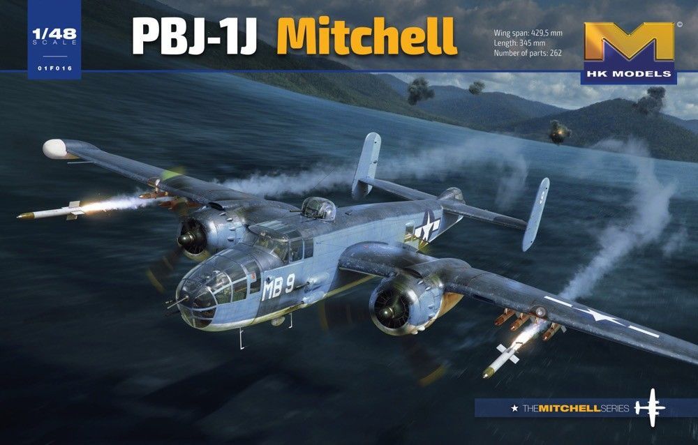 HK Models 01F016 US Marine Corps PBJ-1J Mitchell Medium Bomber Aircraft 1:48 Scale Plastic Model Kit