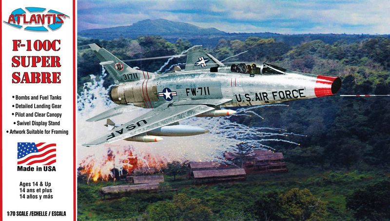 Atlantis AMCH236 F-100C Super Sabre 1/70 Scale Plastic Model Kit Atlantis AMCH236 F-100C Super Sabre 1/70 Scale Plastic Model Kit
