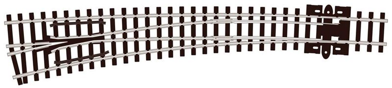 Peco SL-E387 Curved Turnout, Large Radius, Left Hand (Electrofrog) Code 80 N Gauge Peco SL-E387 Curved Turnout, Large Radius, Left Hand (Electrofrog) Code 80 N Gauge
