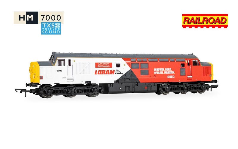 Hornby R30436TXS RailRoad - Loram - Class 37 - 'An Comunn Gaidhealach' 37418 (DCC Sound Fitted) Era 11