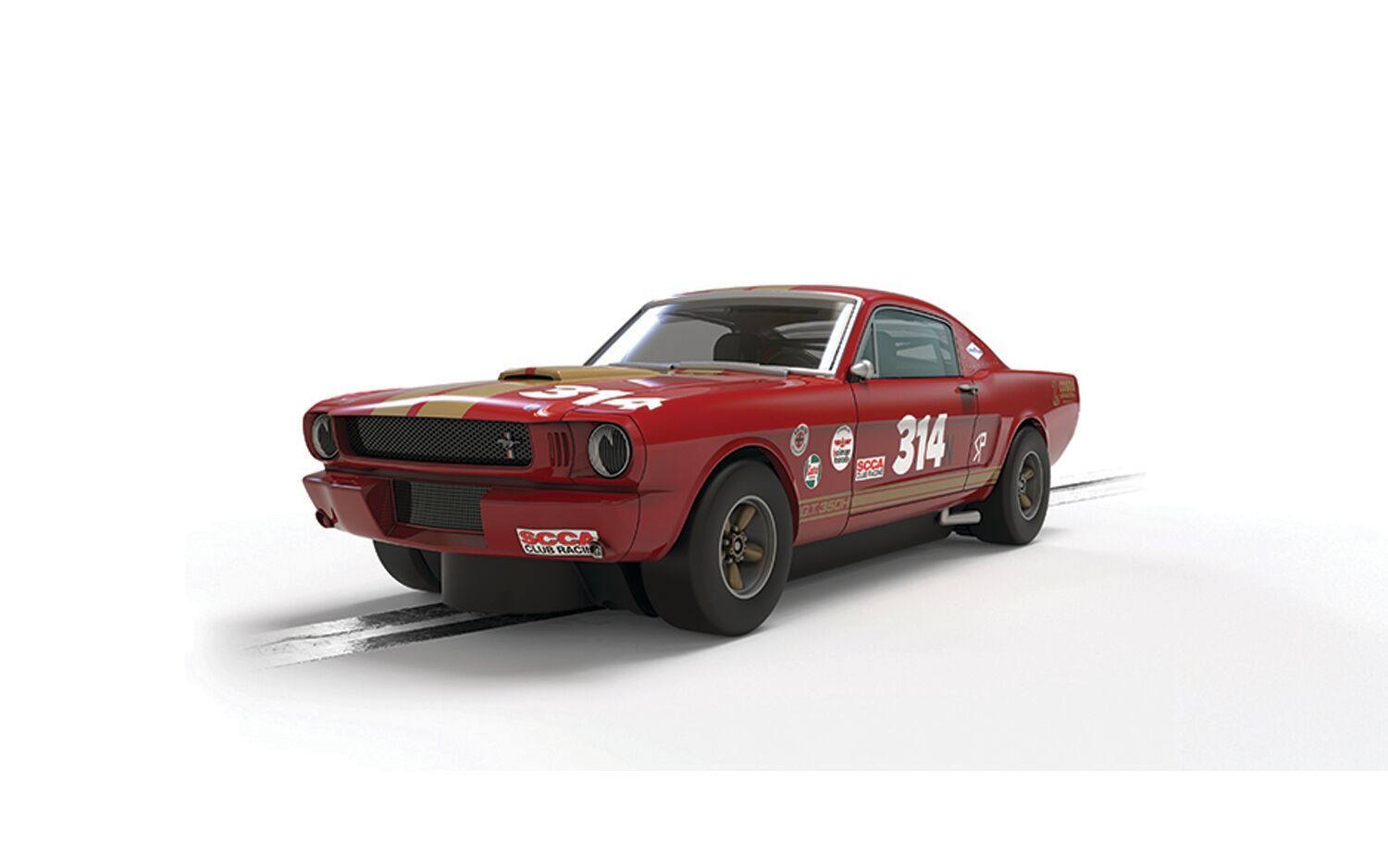 Scalextric C4658 Shelby GT350H - Red and Gold Slot Car