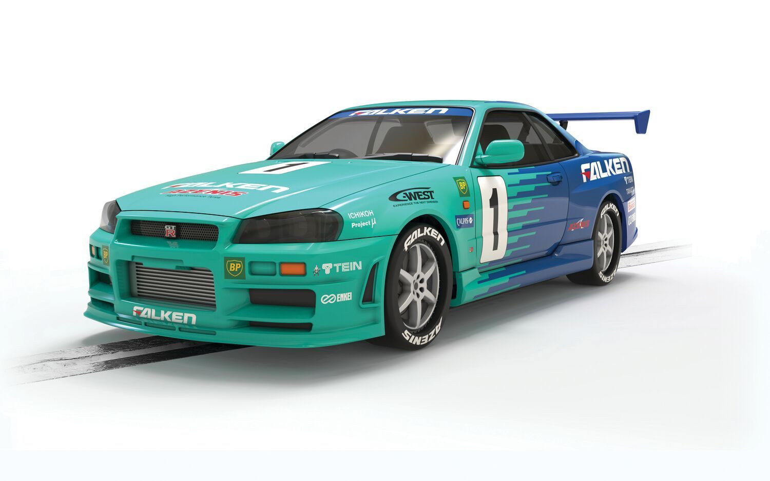 Scalextric C4678 Nissan R34 Skyline - Falken Tyres Slot Car