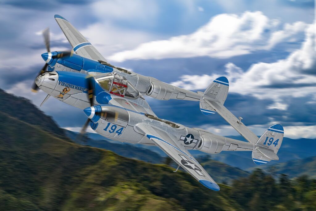 Corgi AA36618 Lockheed P-38J Lightning 'Virginia Marie' Aviation Archive Diecast Model Corgi AA36618 Lockheed P-38J Lightning 'Virginia Marie' Aviation Archive Diecast Model