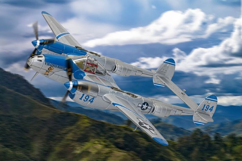 Corgi AA36618 Lockheed P-38J Lightning 'Virginia Marie' Aviation Archive Diecast Model Corgi AA36618 Lockheed P-38J Lightning 'Virginia Marie' Aviation Archive Diecast Model