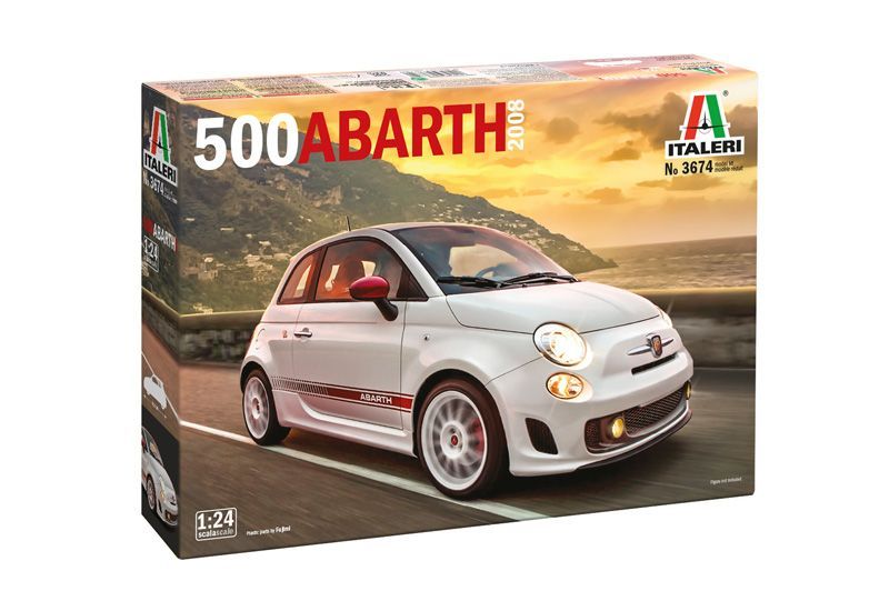 Italeri 3674 Fiat 500 Abarth 2008 1:24 Scale Plastic Model Kit
