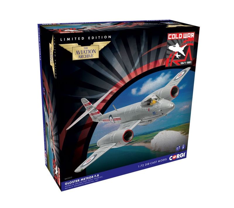 Corgi AA35012 Gloster Meteor F.8 WH480/M, Sqn Ldr John ‘Dusty’ Miller DFC Diecast Model