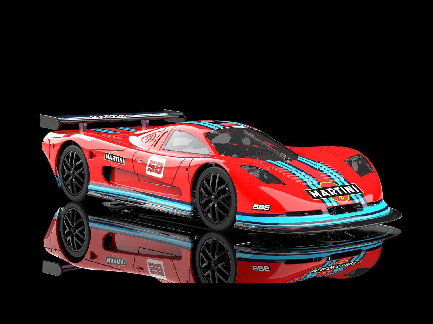 NSR 0558AW3 MT900R Martini Livery Red No.58 Slot Car