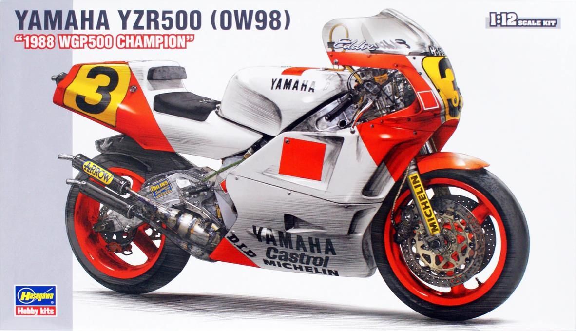 Hasegawa HBK3 Yamaha YZR500 (0W98) 1988 WGP500 Champion 1/12 Scale Plastic Model Kit