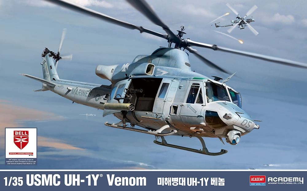 Academy 12138 US Marines UH-1Y Venom Utility Helicopter 1/35 Scale Plastic Model Kit