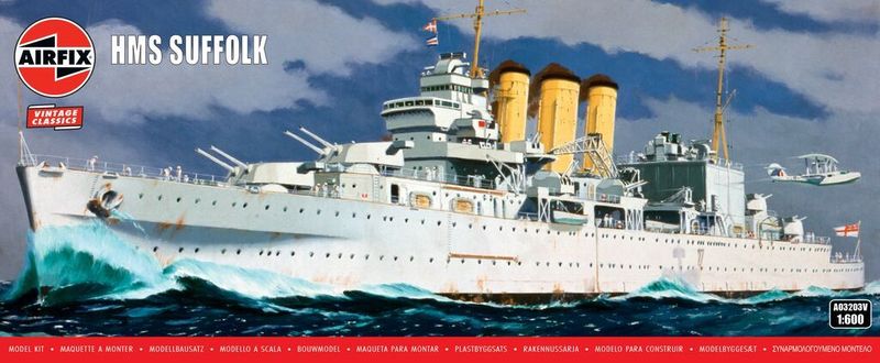 Airfix A03203V HMS Suffolk 1/600 Scale Plastic Model Kit