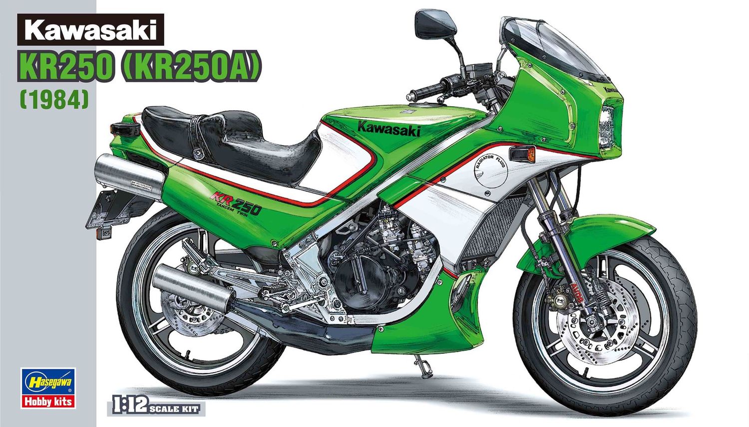 Hasegawa BK-12 1984 Kawasaki KR250 (KR250A) 1/12 Scale Plastic Model Kit