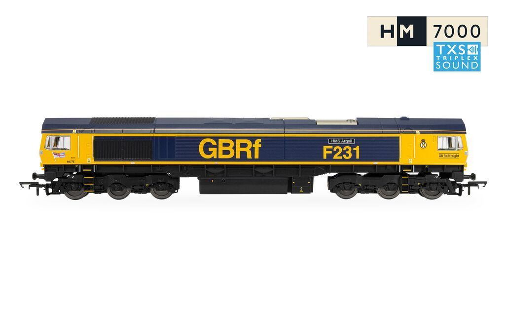 Hornby R30534TXS RailRoad: GBRf - Class 66 - 66775 'HMS Argyll' (DCC Sound Fitted) Era 11