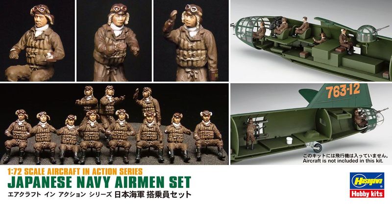 Hasegawa AX72-16 Japanese Navy Airmen Set 1/72 Scale Plastic Model Kit Hasegawa AX72-16 Japanese Navy Airmen Set 1/72 Scale Plastic Model Kit
