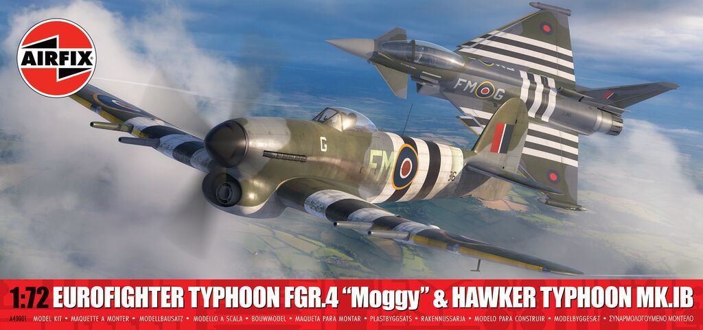 Airfix A40001 Eurofighter Typhoon FGR.4 Airfix A40001 Eurofighter Typhoon FGR.4 "Moggy" & Hawker Typhoon Mk.IB - Twin Pack 1/72 Scale Plastic Model Kit