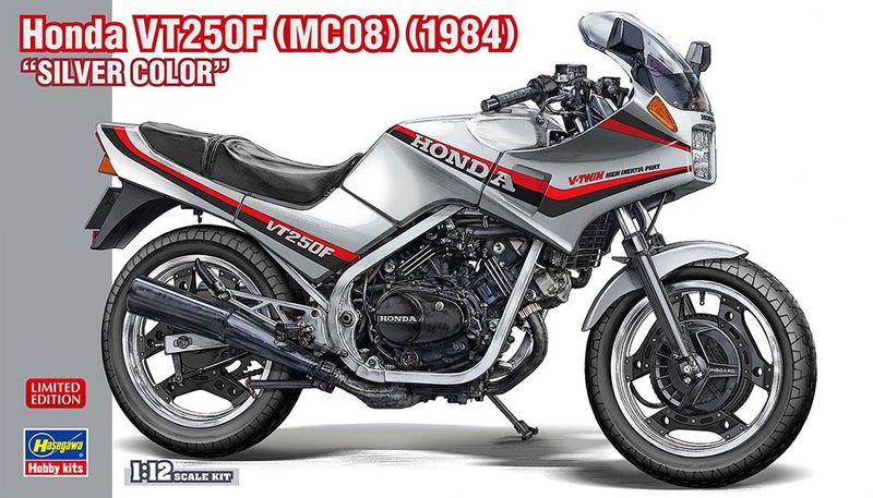 Hasegawa 21771 1984 Honda VT250F Silver 1/12 Scale Plastic Model Kit Hasegawa 21771 1984 Honda VT250F Silver 1/12 Scale Plastic Model Kit