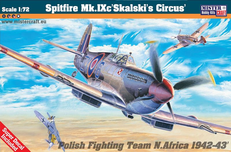 MisterCraft D170 Spitfire Mk.IX Skalski's Circus 1/72 Scale Plastic Model Kit MisterCraft D170 Spitfire Mk.IX Skalski's Circus 1/72 Scale Plastic Model Kit