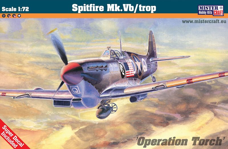 MisterCraft D192 Spitfire Mk. Vb/ trop 1/72 Scale Plastic Model Kit MisterCraft D192 Spitfire Mk. Vb/ trop 1/72 Scale Plastic Model Kit