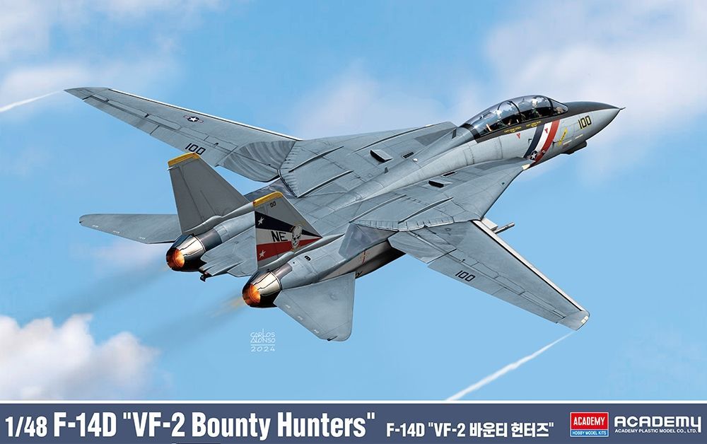Academy 12370 US Navy F-14D “VF-2 Bounty Hunters” 1/48 Scale Plastic Model Kit Academy 12370 US Navy F-14D “VF-2 Bounty Hunters” 1/48 Scale Plastic Model Kit