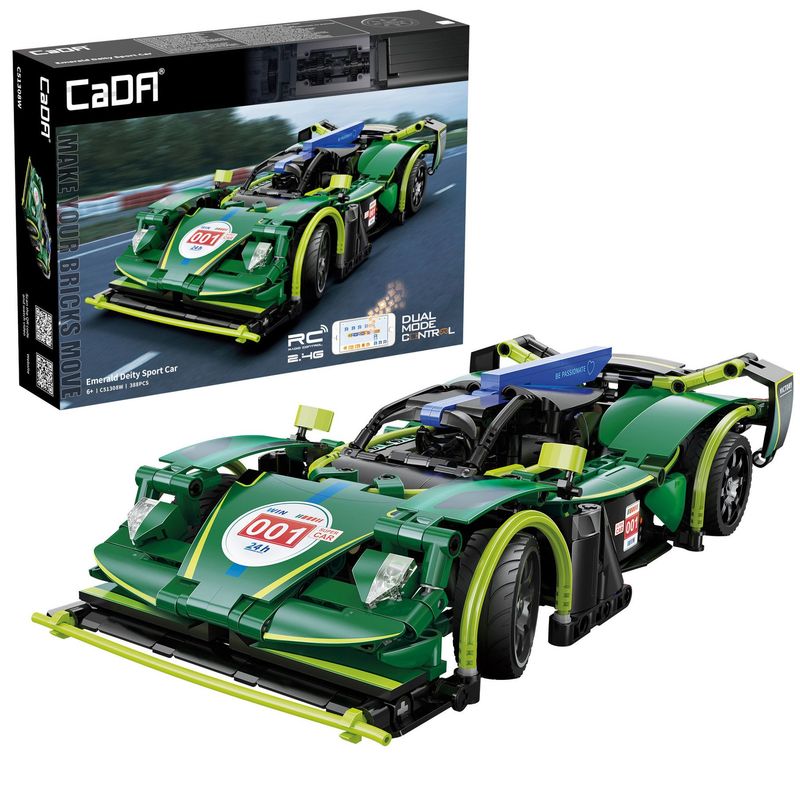 CaDA C51308W 1:14 Scale Emerald Deity Sports Car - 388 pcs Plastic Brick Construction Kit