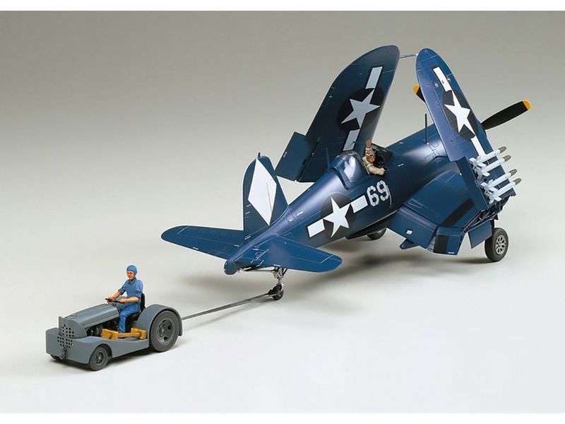 Tamiya 61085 Vought F4U-1D Corsair W/Moto Tug 1/48 Scale Plastic Model Kit Tamiya 61085 Vought F4U-1D Corsair W/Moto Tug 1/48 Scale Plastic Model Kit
