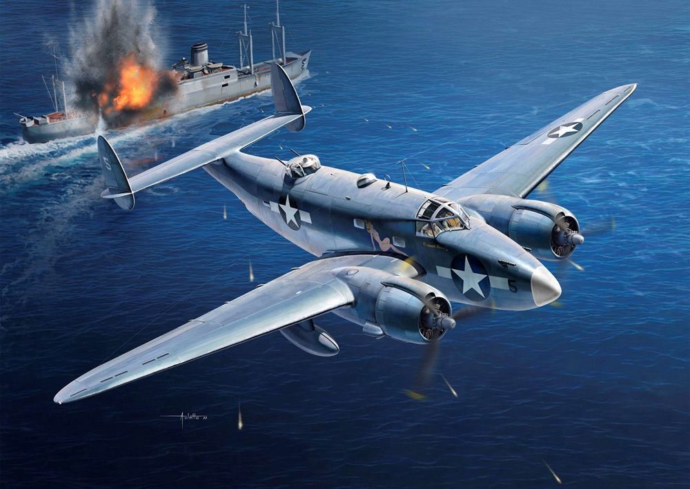 Academy 12347 US Navy PV-1 Solomon Islands Theatre Medium Bomber Aircraft 1/48 Scale Plastic Model Kit