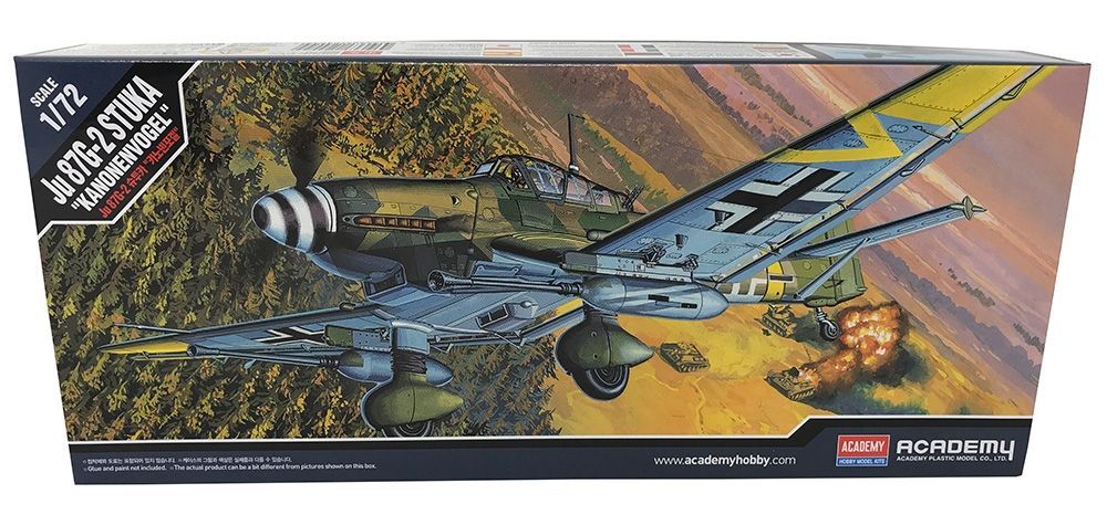 Academy 12404 German Air Force Junkers Ju-87G-2 Stuka Fighter Aircraft 1/72 Scale Plastic Model Kit Academy 12404 German Air Force Junkers Ju-87G-2 Stuka Fighter Aircraft 1/72 Scale Plastic Model Kit