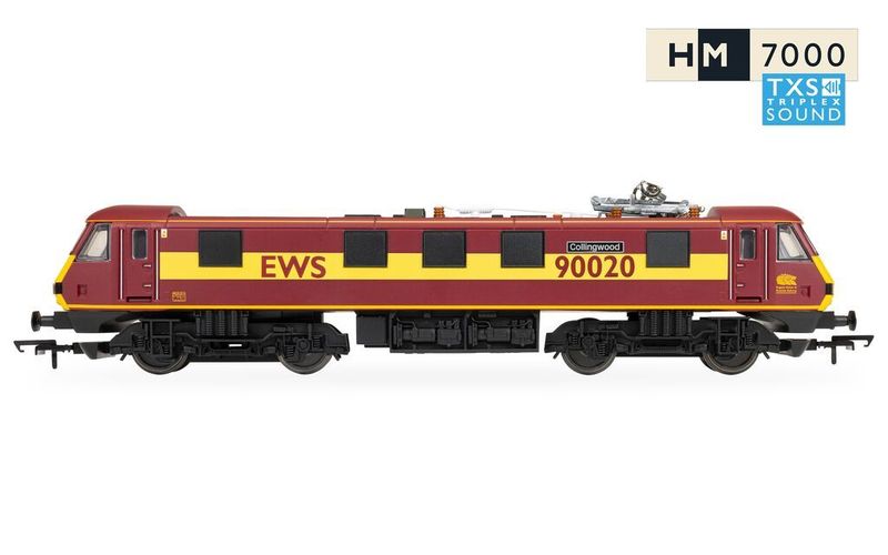 Hornby R30528TXS RailRoad: EWS - Class 90 - 'Collingwood 90020' (DCC Sound Fitted) Era 10