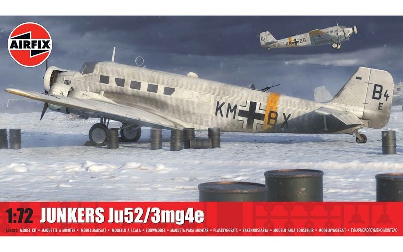 Airfix A08022 Junkers Ju52/3mg4e 1/72 Scale Plastic Model Kit Airfix A08022 Junkers Ju52/3mg4e 1/72 Scale Plastic Model Kit