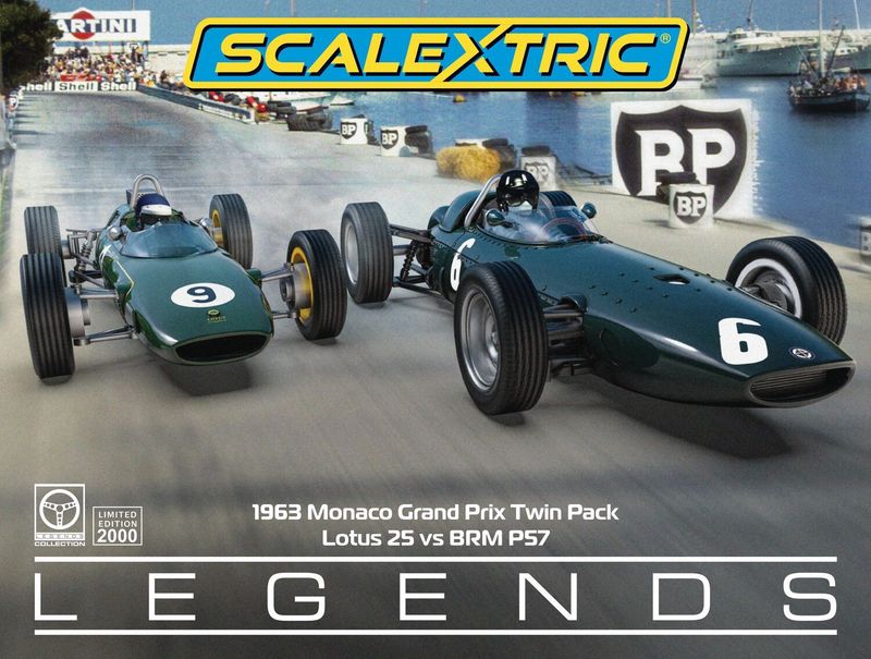 Scalextric  C4580A 1963 Monaco Grand Prix - Twin Car Pack Slot Cars