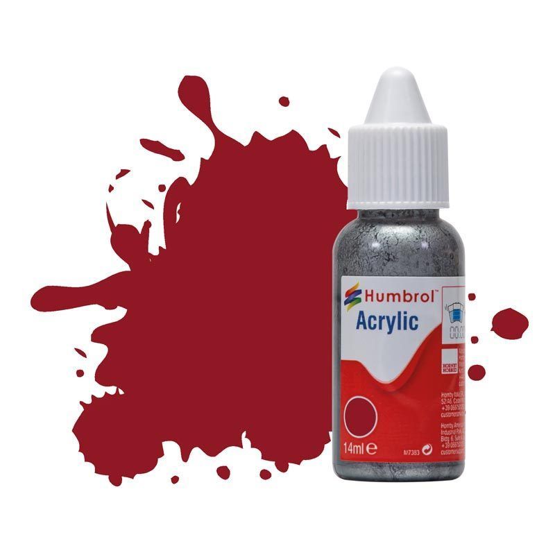 Humbrol Acrylic Paint - No 20 - Crimson - Gloss - (14ml) Humbrol Acrylic Paint - No 20 - Crimson - Gloss - (14ml)