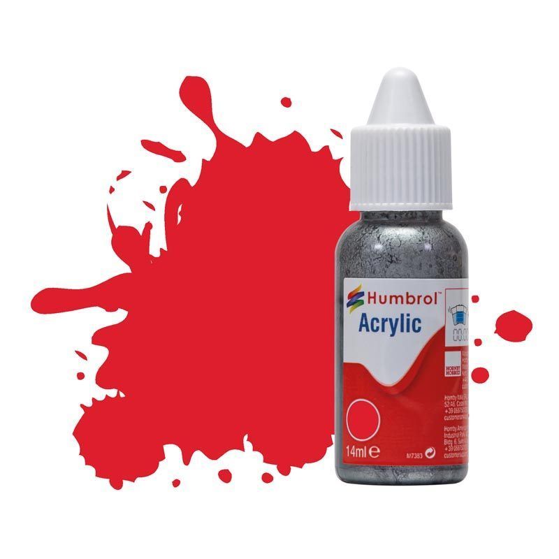 Humbrol Acrylic Paint - No 19 - Red - Gloss - (14ml) Humbrol Acrylic Paint - No 19 - Red - Gloss - (14ml)