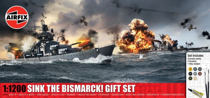 Airfix A50120 Sink The Bismarck! Gift Set 1/200 Scale Plastic Model Kit