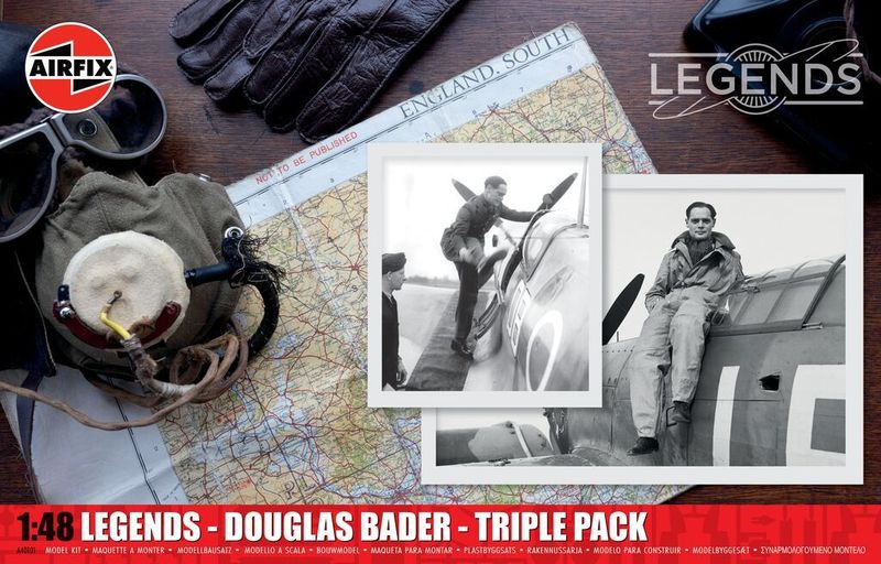 Airfix A40101 Legends - Douglas Bader - Triple Pack 1/48 Scale Plastic Model Kit Airfix A40101 Legends - Douglas Bader - Triple Pack 1/48 Scale Plastic Model Kit