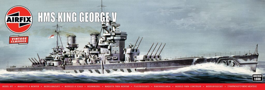 Airfix A06205V HMS King George V 1/600 Scale Plastic Model Kit Airfix A06205V HMS King George V 1/600 Scale Plastic Model Kit