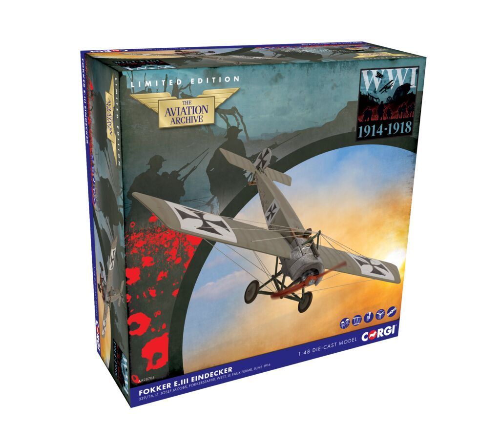 Corgi AA28704 Fokker E.III Eindecker - Lt. Josef Jacobs Diecast Model