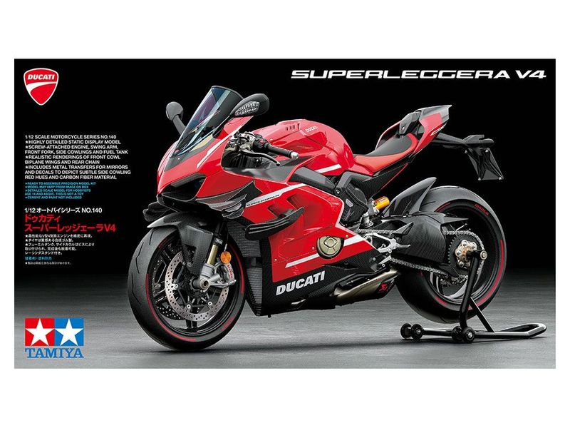 Tamiya 14140 Ducati Superleggera V4 Motorcycle 1/12 Scale Plastic Model Kit Tamiya 14140 Ducati Superleggera V4 Motorcycle 1/12 Scale Plastic Model Kit
