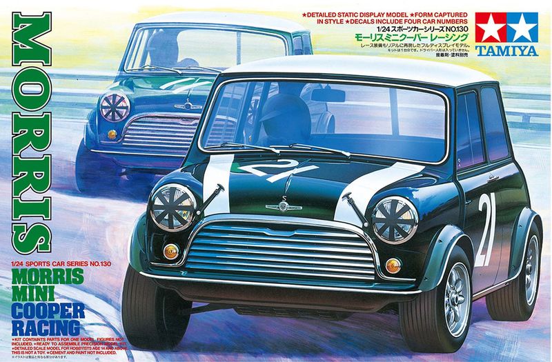 Tamiya 24130 Morris Mini Cooper Racing 1/24 Scale Plastic Model Kit Tamiya 24130 Morris Mini Cooper Racing 1/24 Scale Plastic Model Kit