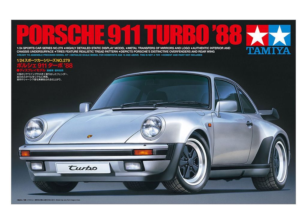 Tamiya 24279 Porsche 911 Turbo '88 1/24 Scale Plastic Model Kit