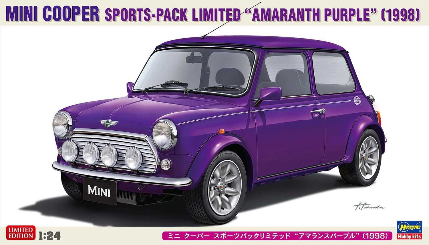 Hasegawa 20814 1998 Mini Cooper Sports-Pack Limited Amaranth Purple 1/24 Scale Plastic Model Kit