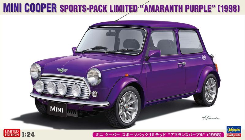 Hasegawa 20814 1998 Mini Cooper Sports-Pack Limited Amaranth Purple 1/24 Scale Plastic Model Kit Hasegawa 20814 1998 Mini Cooper Sports-Pack Limited Amaranth Purple 1/24 Scale Plastic Model Kit