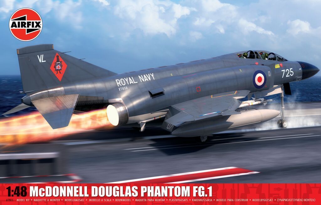 Airfix A12015 McDonnell Douglas Phantom FG.1 1/48 Scale Plastic Model Kit Airfix A12015 McDonnell Douglas Phantom FG.1 1/48 Scale Plastic Model Kit